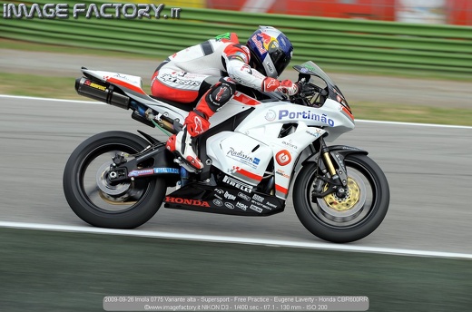 2009-09-26 Imola 0775 Variante alta - Supersport - Free Practice - Eugene Laverty - Honda CBR600RR